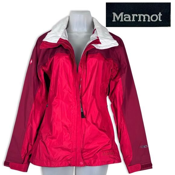 Marmot Lightweight Windbreaker Jacket Womens Small Red‎ Outdoor Hiking Vented - Picture 1 of 16